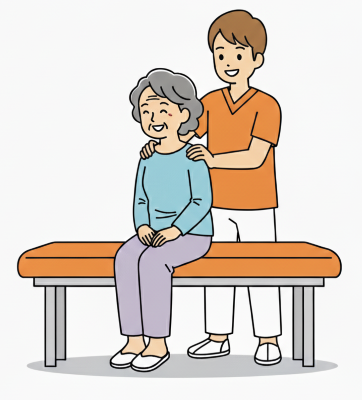 疲労を緩和するマッサージ施術のイメージ